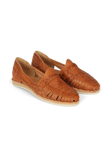 Camel Color Leather Huarache Sandals | Handmade Mexican Artisan
