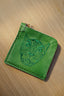 JAGUAR EMBROIDERED ZIP AROUND WALLET // GREEN