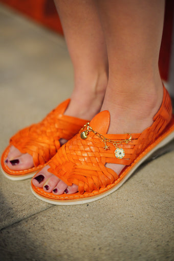 Orange Leather Pachuco Huarache