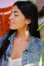 HUICHOL HOOP EARRINGS / WHITE + GOLD
