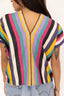 RAINBOW STRIPE V-NECK