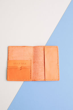 Leather Passport Case Tangerine