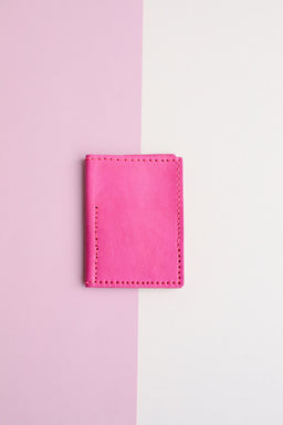 Leather Passport Case Hot Pink