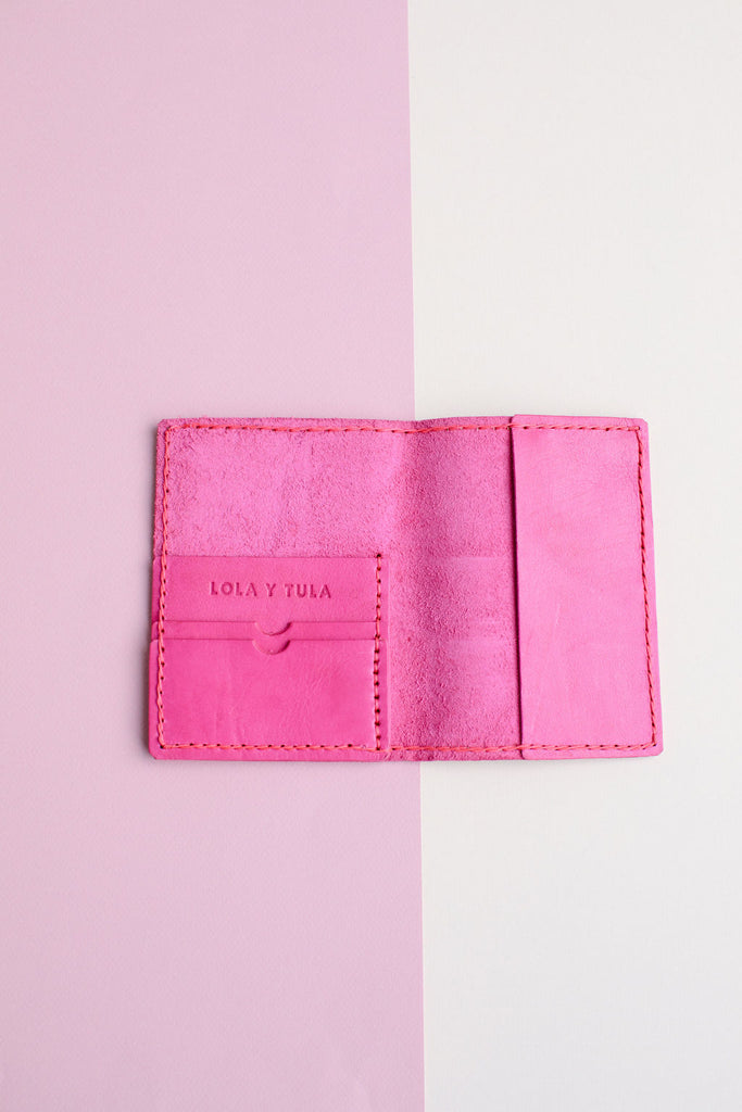 LEATHER PASSPORT CASE // HOT PINK