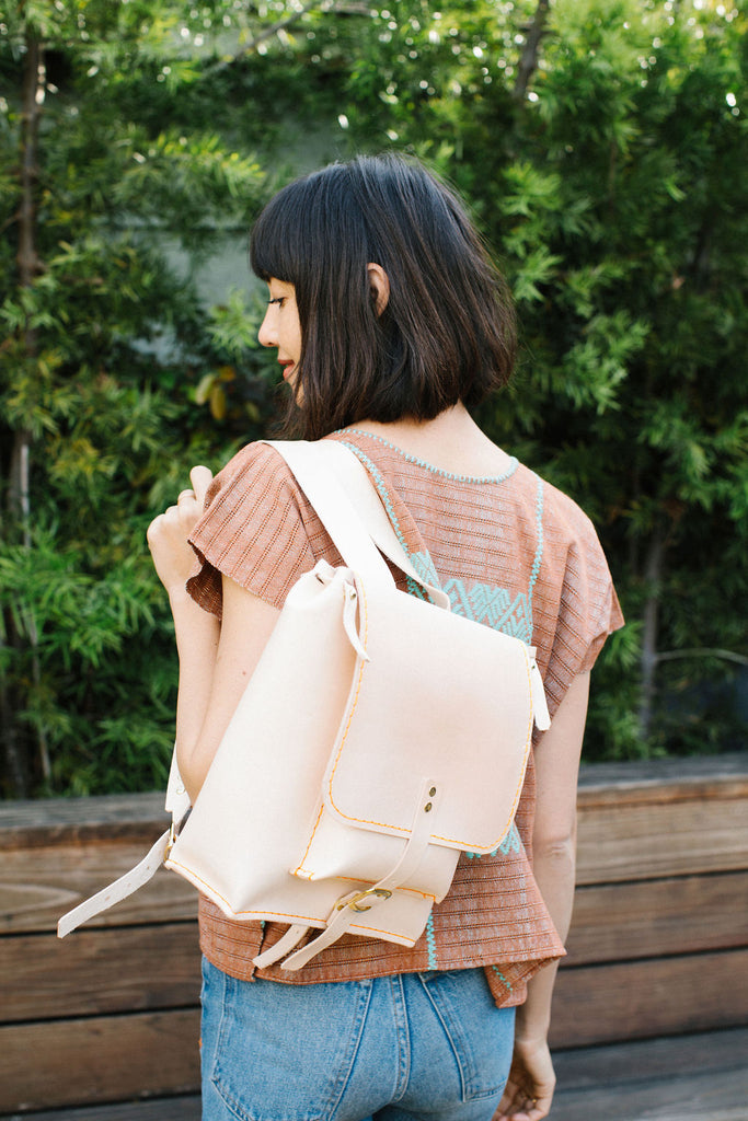 ISA LEATHER BACKPACK // NATURAL